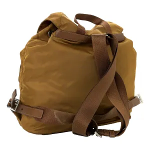Prada Re-Nylon Tessuto Saffiano Medium Backpack Tobacco Brown
