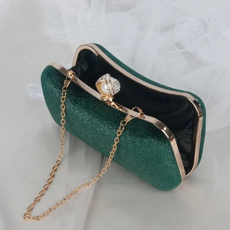 Pure Color Velvet Party Clutch Purse