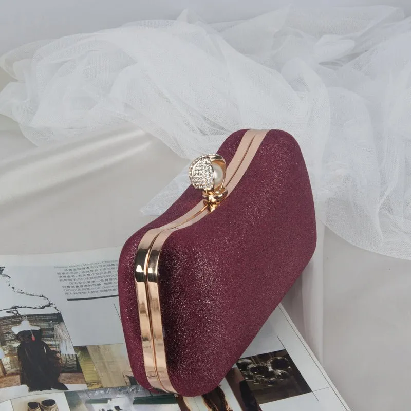 Pure Color Velvet Party Clutch Purse