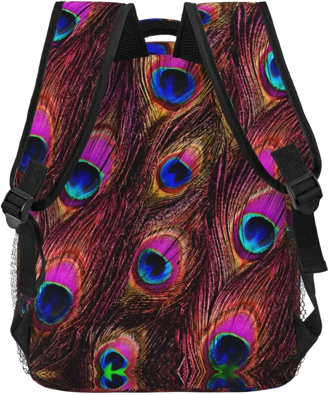 Purple Peacock Tail Feathers Casual Backpack Travel Laptop Backpacks Lightweight Daypack Large Capacity Rucksack Notebook Bags Business Work Bag for Yoga Beach Hiking