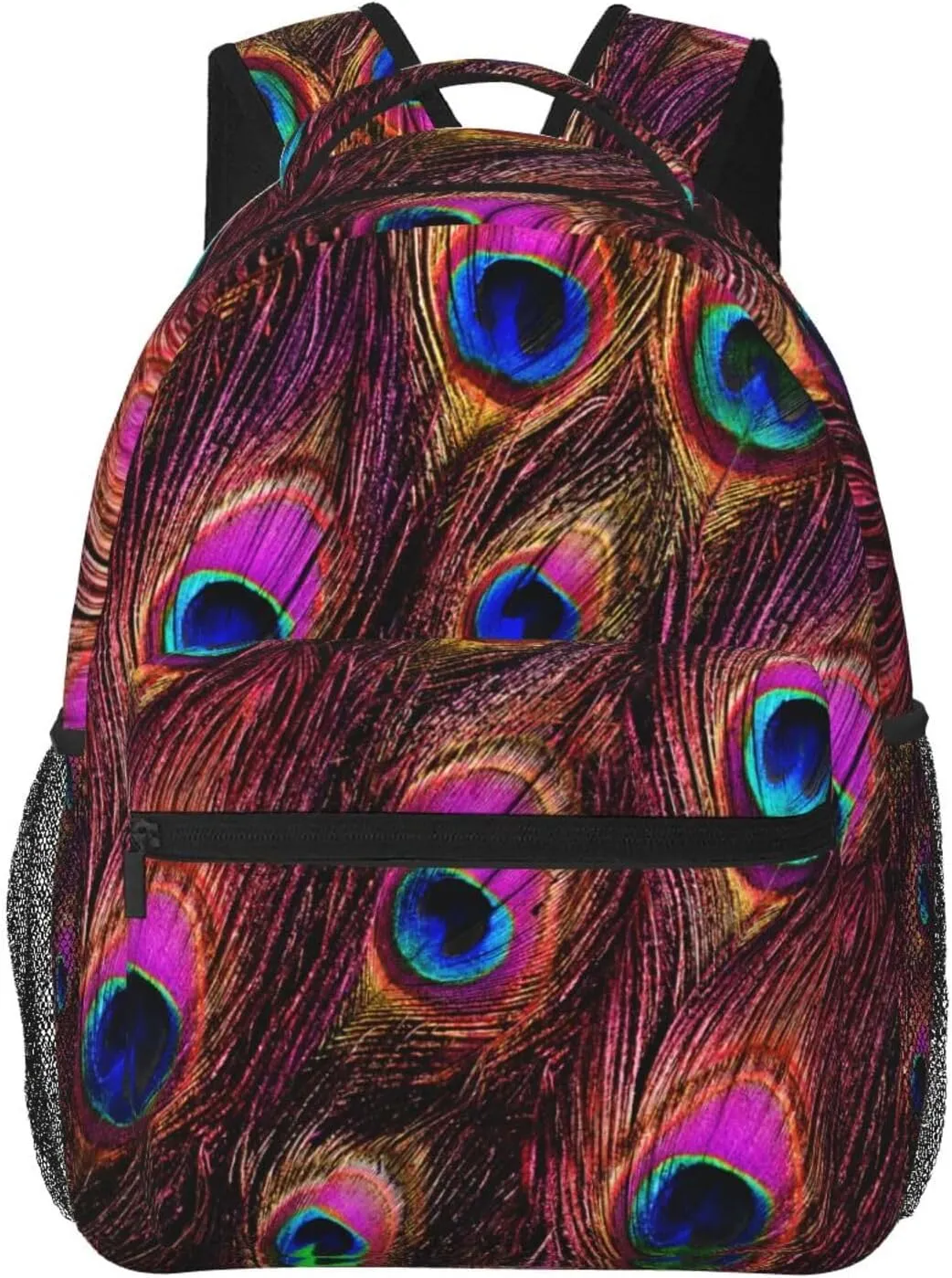 Purple Peacock Tail Feathers Casual Backpack Travel Laptop Backpacks Lightweight Daypack Large Capacity Rucksack Notebook Bags Business Work Bag for Yoga Beach Hiking