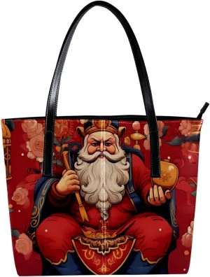Purses for Women,Tote Bag Aesthetic,Women's Tote Handbags,God of Wealth Eastern Mythology Illustration