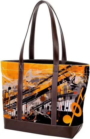 Purses for Women,Tote Bag for Women,Handbags for Women,Abstract Melody Notes Pattern