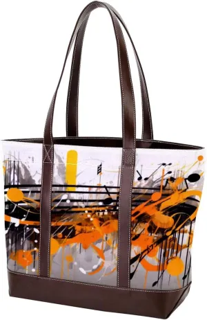 Purses for Women,Tote Bag for Women,Handbags for Women,Abstract Melody Notes Pattern