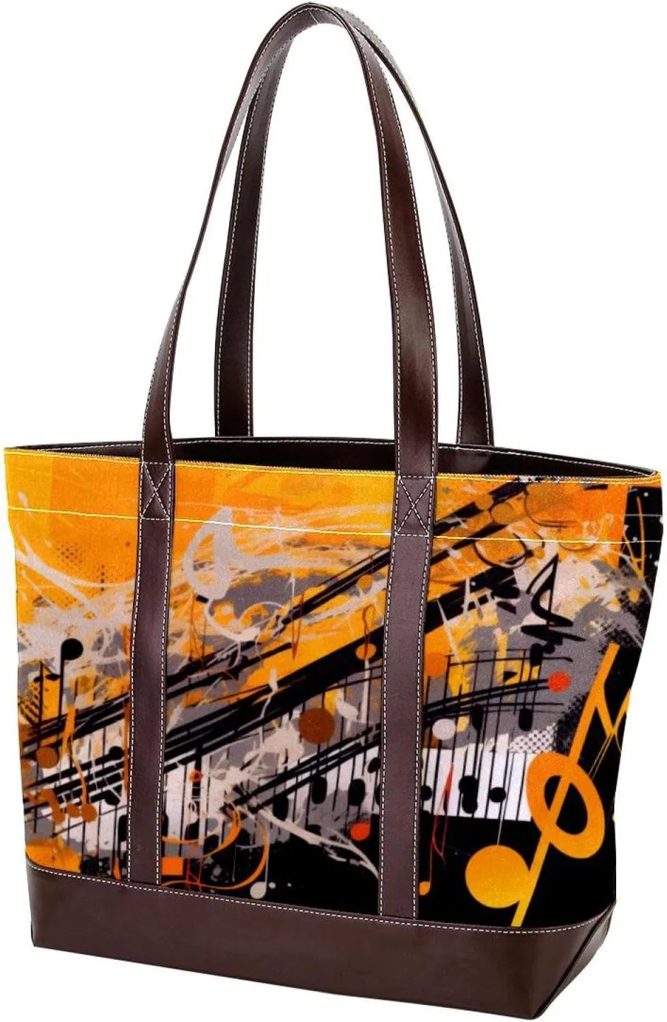 Purses for Women,Tote Bag for Women,Handbags for Women,Abstract Melody Notes Pattern