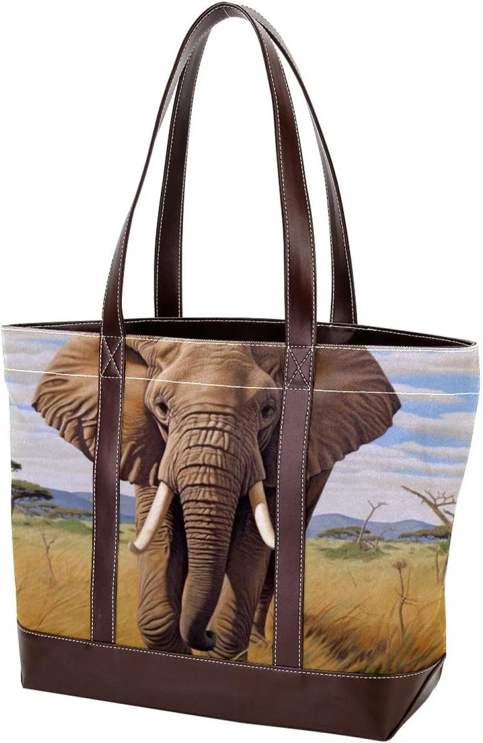 Purses for Women,Tote Bag for Women,Handbags for Women,African Grassland Elephant Animal