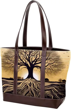 Purses for Women,Tote Bag for Women,Handbags for Women,African Grassland Tree Root