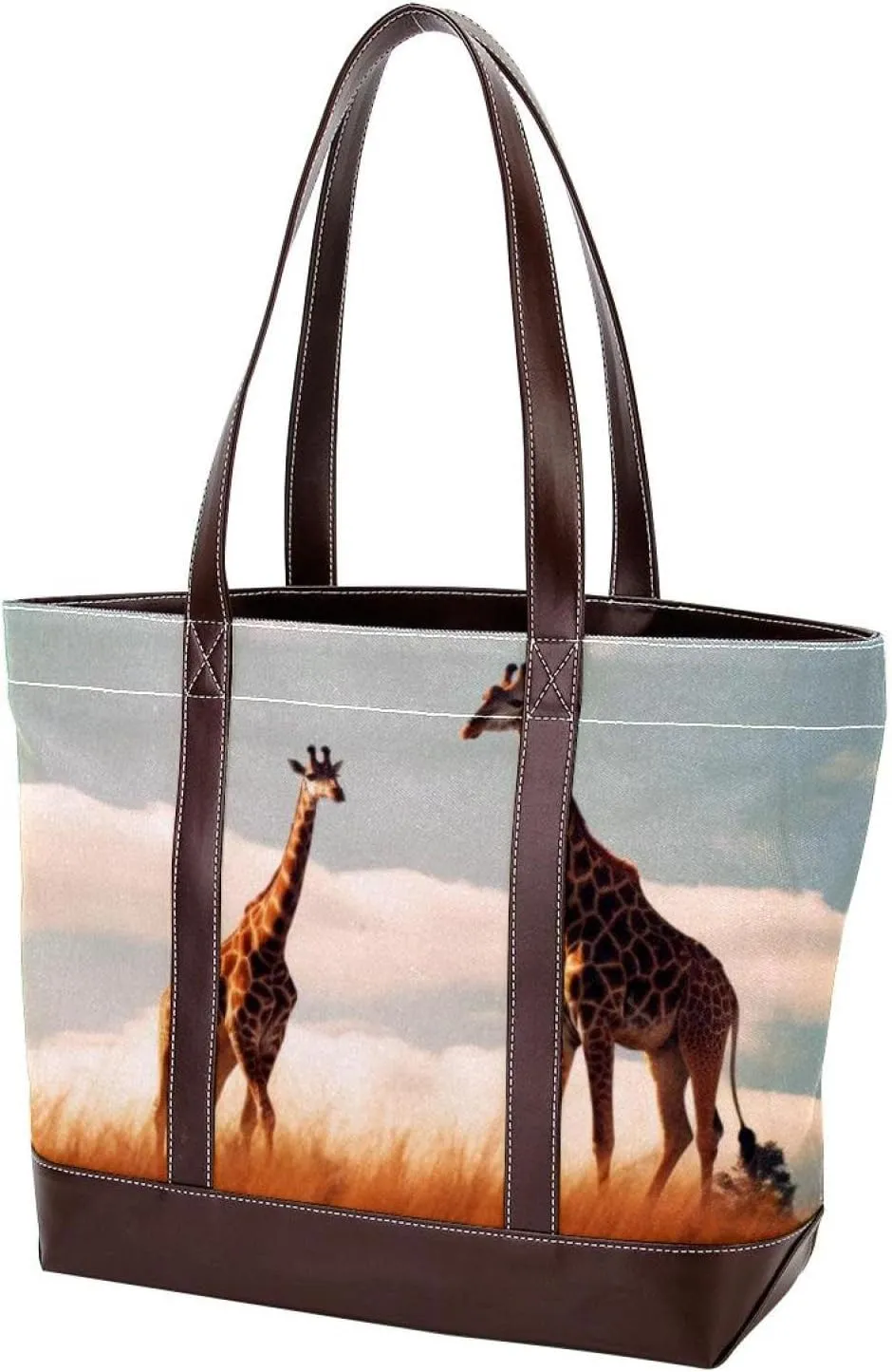 Purses for Women,Tote Bag for Women,Handbags for Women,African Grassland Two Giraffes