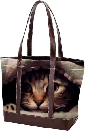 Purses for Women,Tote Bag for Women,Handbags for Women,Bed Cute Cat