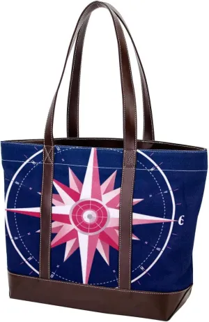 Purses for Women,Tote Bag for Women,Handbags for Women,Blue Back Sea Compass