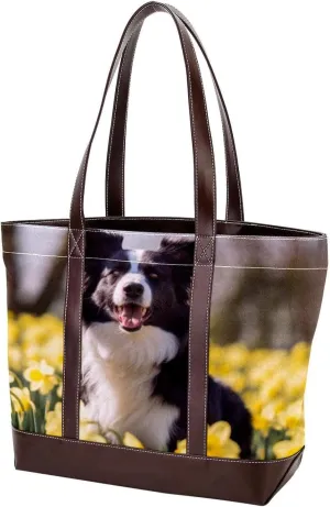 Purses for Women,Tote Bag for Women,Handbags for Women,Border Collie Dog Outdoors