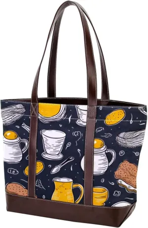 Purses for Women,Tote Bag for Women,Handbags for Women,Breakfast Coffee Fried Egg