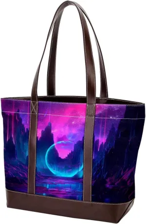 Purses for Women,Tote Bag for Women,Handbags for Women,Fantastic Natural Purple Aurora