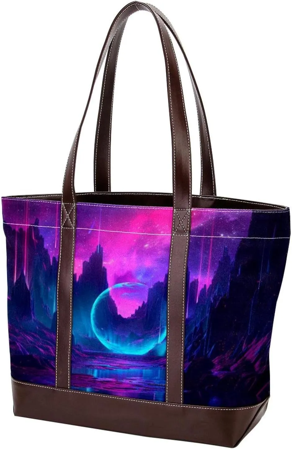 Purses for Women,Tote Bag for Women,Handbags for Women,Fantastic Natural Purple Aurora