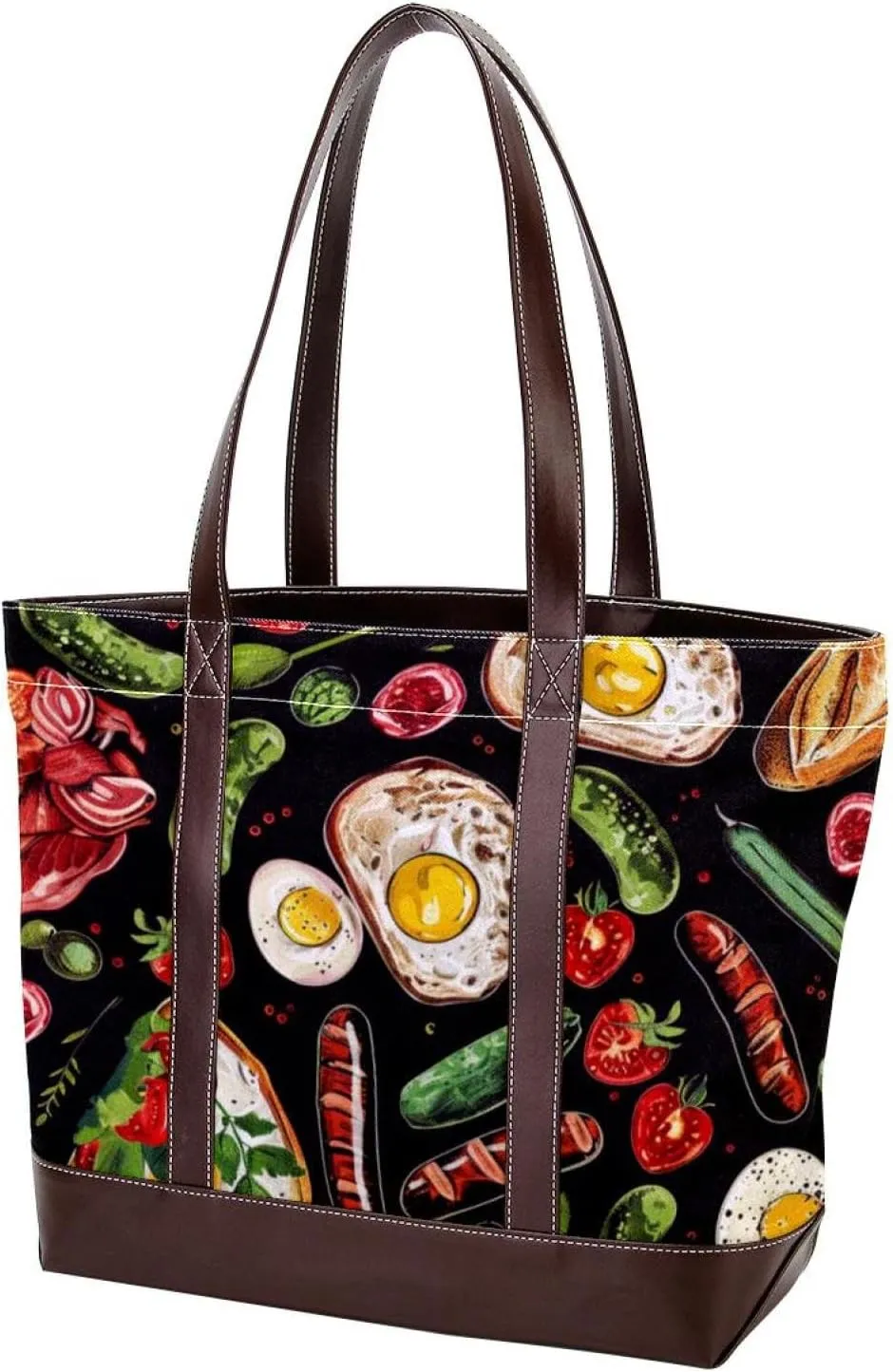 Purses for Women,Tote Bag for Women,Handbags for Women,Food Breakfast