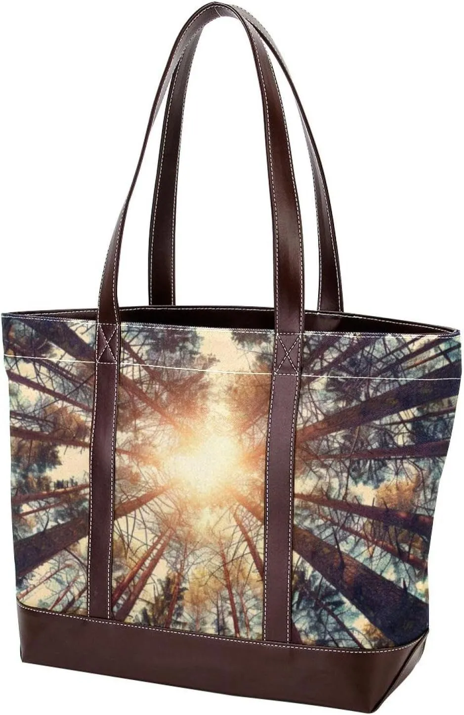 Purses for Women,Tote Bag for Women,Handbags for Women,Scenery Forest Sunshine Tree