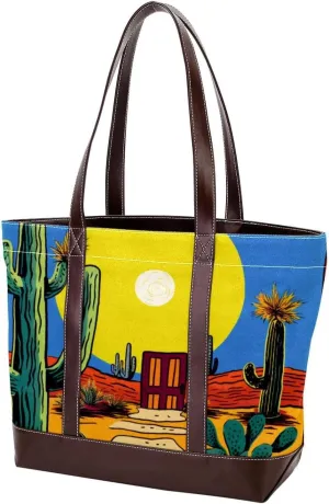 Purses for Women,Tote Bag for Women,Handbags for Women,Welcome Green Desert Cactus