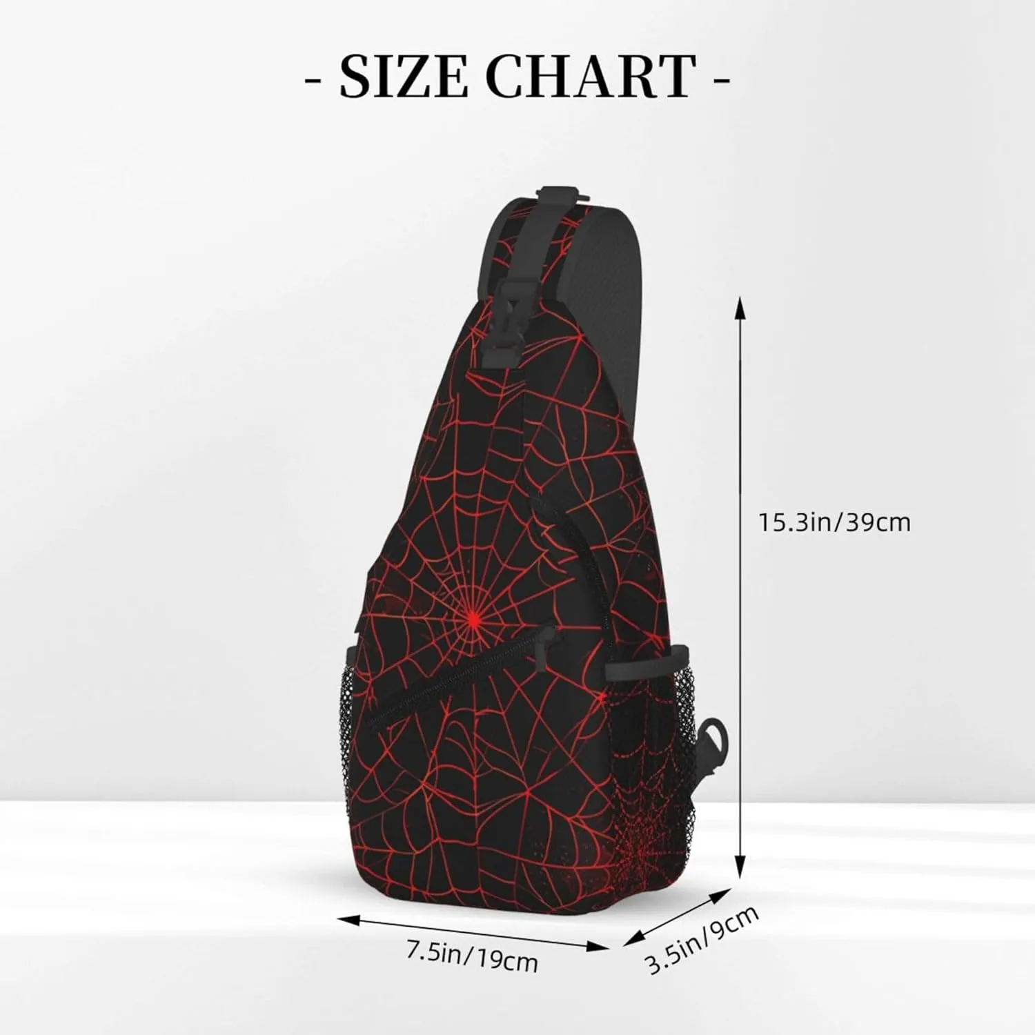Red Spider Web Sling Backpack Crossbody Bag, Chest Bag Daypack for Outdoors Hiking Traveling
