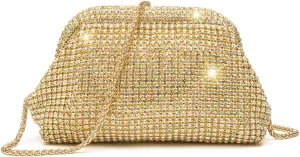 Rhinestone Clutch Purse for Women,Sparkly Diamond Evening Bag Bling Dumpling Cloud Bag for Party Wedding