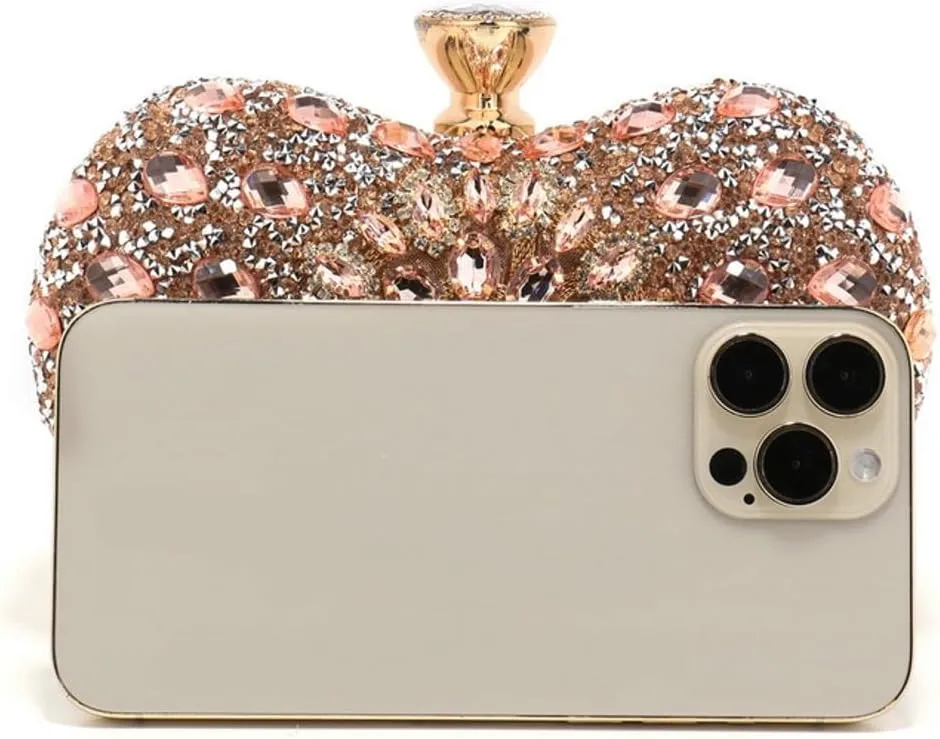 Rhinestone Clutch Purses for Women Sparkly Evening Bags Luxury Crystal Love Pearl Clasp Handbag Diamond Handbags 2025