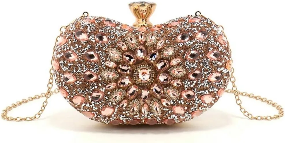 Rhinestone Clutch Purses for Women Sparkly Evening Bags Luxury Crystal Love Pearl Clasp Handbag Diamond Handbags 2025