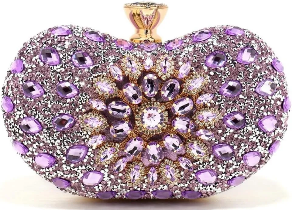Rhinestone Clutch Purses for Women Sparkly Evening Bags Luxury Crystal Love Pearl Clasp Handbag Diamond Handbags 2025