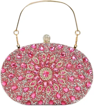 Rhinestone Evening Bag for Women Sparkly Sequin Purse Bridal Wedding Handbag