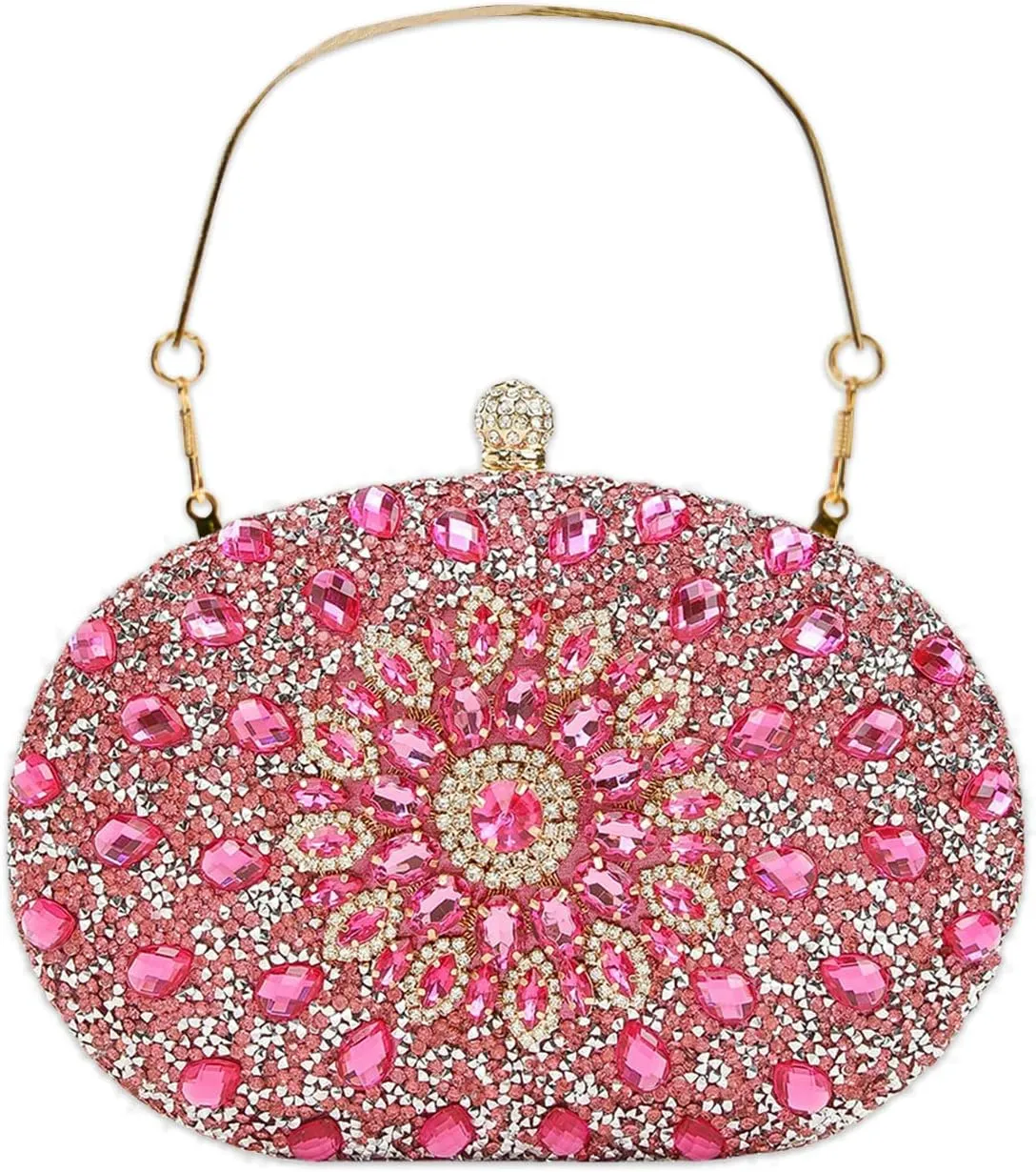 Rhinestone Evening Bag for Women Sparkly Sequin Purse Bridal Wedding Handbag