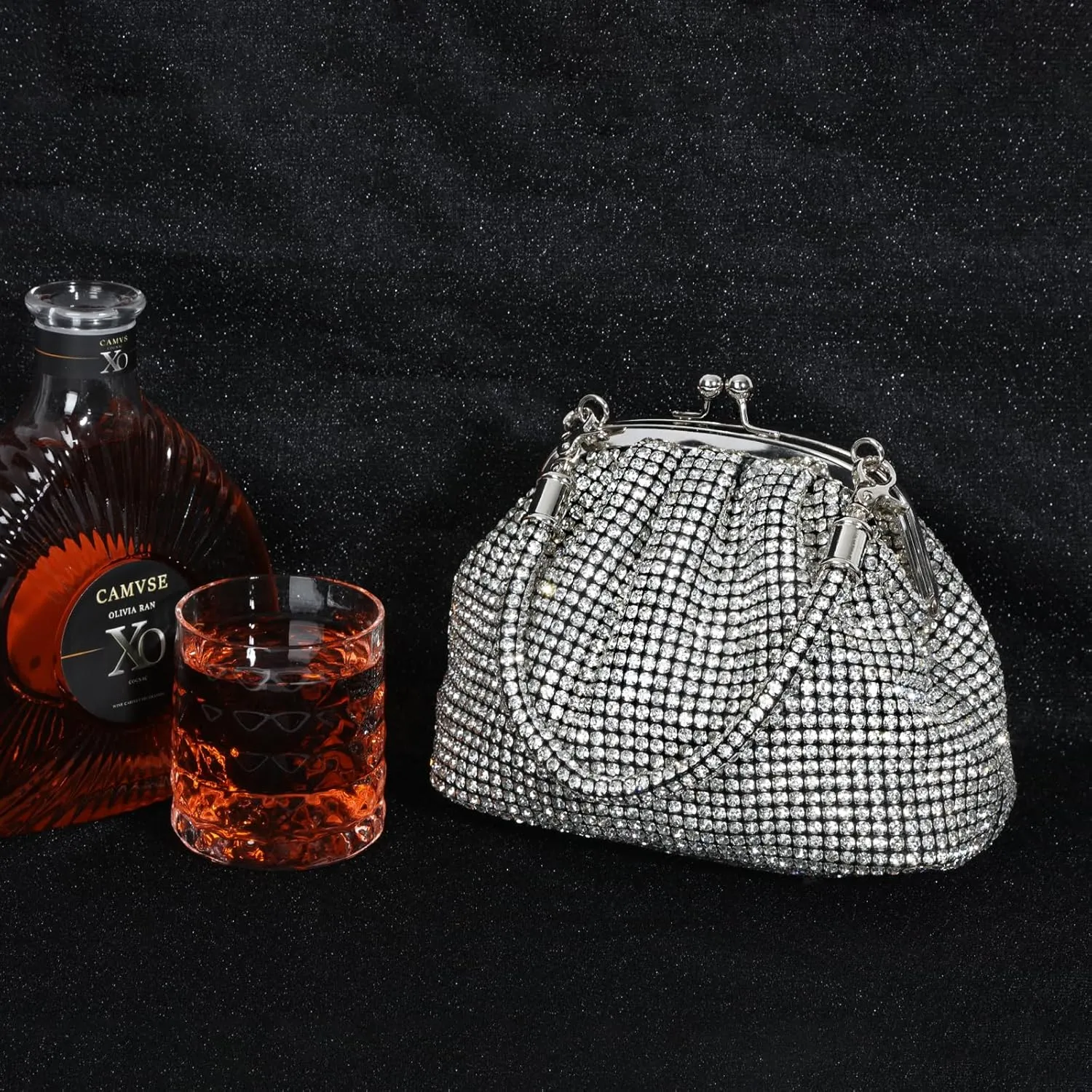 Rhinestone Purse Clutch Bag for Bridal Women Evening Sparkly Diamond Money Purse Party Wedding Clutch Purses