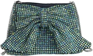 Rhinestone Purse Glitter Evening bag Sparkly Bow Clutch Purses for Women Cross Body Handbags for Party Prom Wedding
