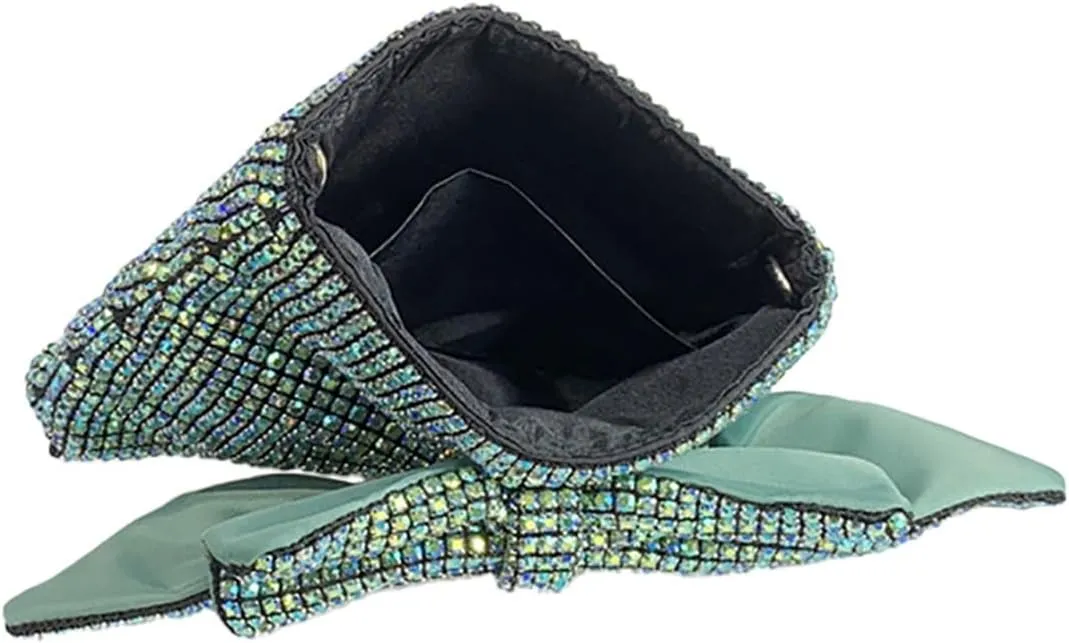 Rhinestone Purse Glitter Evening bag Sparkly Bow Clutch Purses for Women Cross Body Handbags for Party Prom Wedding