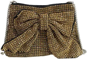 Rhinestone Purse Glitter Evening bag Sparkly Bow Clutch Purses for Women Cross Body Handbags for Party Prom Wedding
