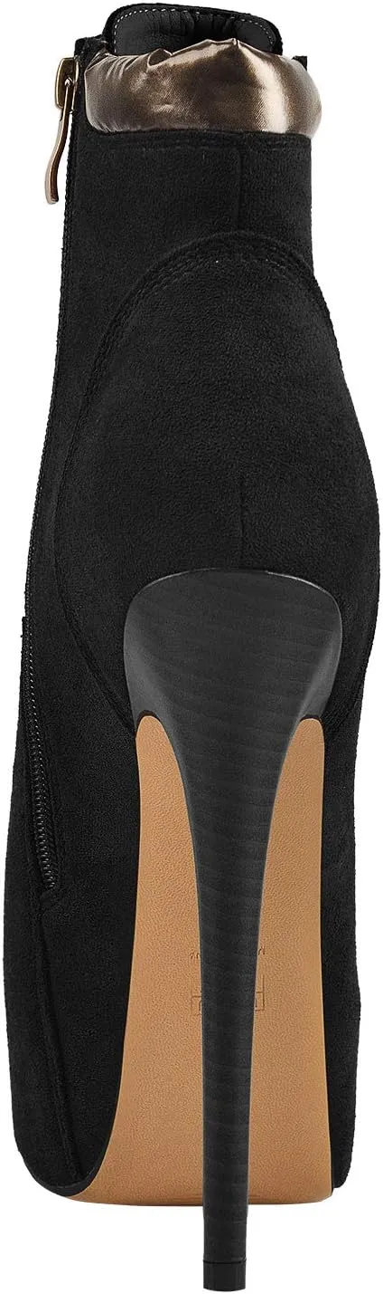 Richealnana Women's Platform Lace Up Stiletto Heel Ankle Boots