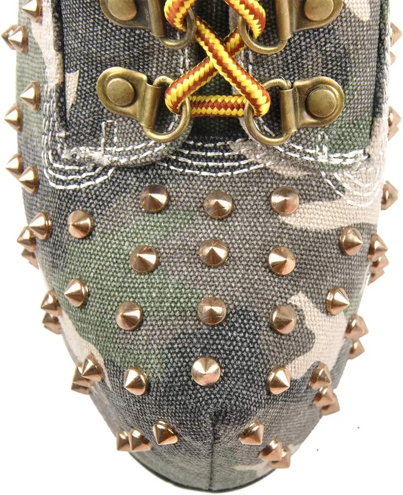 Richealnana Women's Platform Lace Up Stiletto Heel Ankle Boots