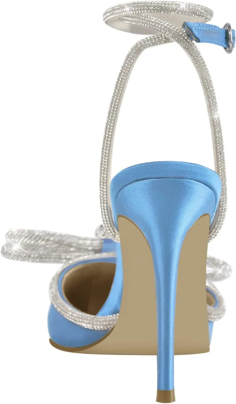 richealnini Women's Lace Up Ankle Strap Buckle Stilettos Sandals