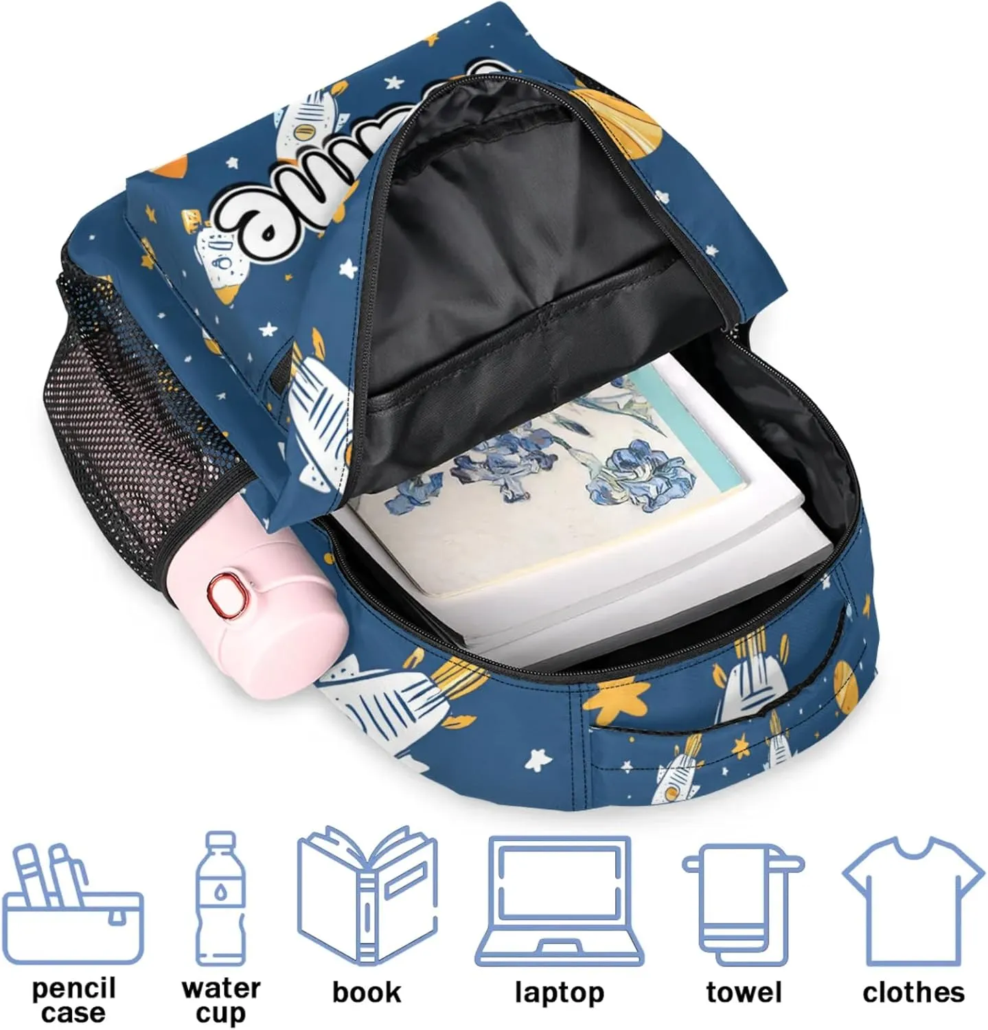 Rocket Large Backpack Fashion Travel Backpacks for Business Women Men Casual Laptop Bag Waterproof Lightweight Shoulder Bags 16in