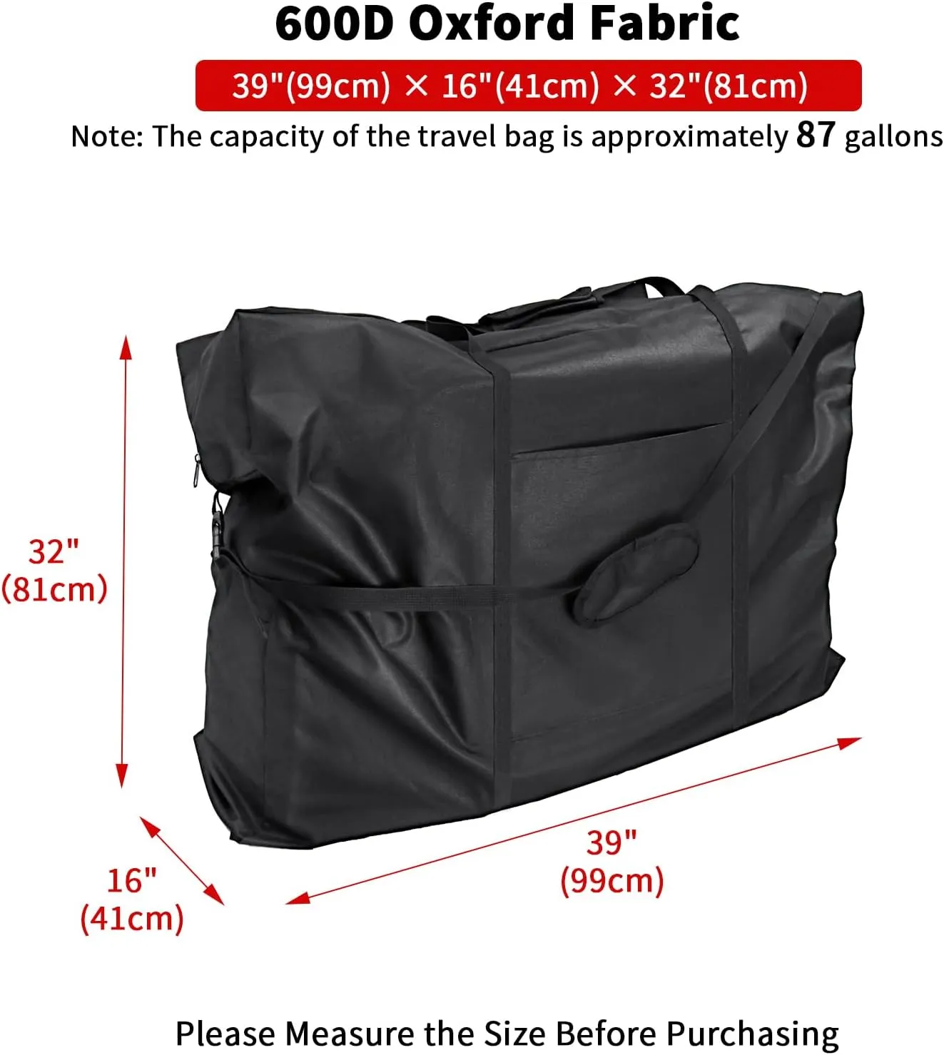 Rollator Travel Bag - Waterproof Wheelchair Bag for Folding Walker Compact Wheelchair Transport Chair Portable Large Duffel Bag Carry Case for Car and Airplane Traveling (39" Lx16 Wx32 H)