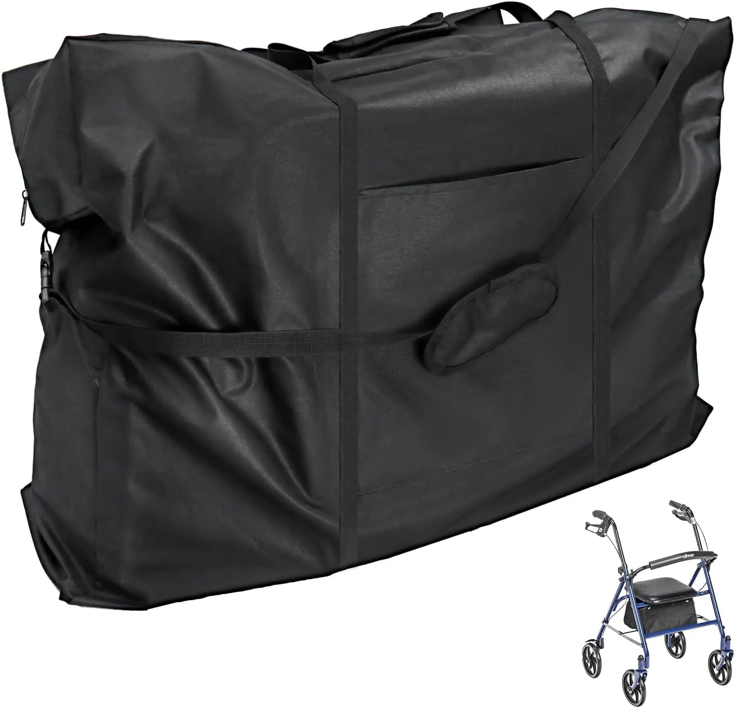 Rollator Travel Bag - Waterproof Wheelchair Bag for Folding Walker Compact Wheelchair Transport Chair Portable Large Duffel Bag Carry Case for Car and Airplane Traveling (39" Lx16 Wx32 H)