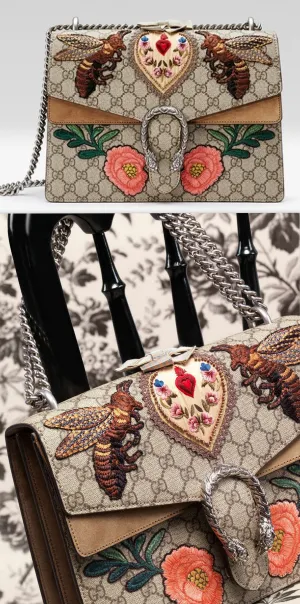 Rome Dionysus Embroidered Shoulder Bag