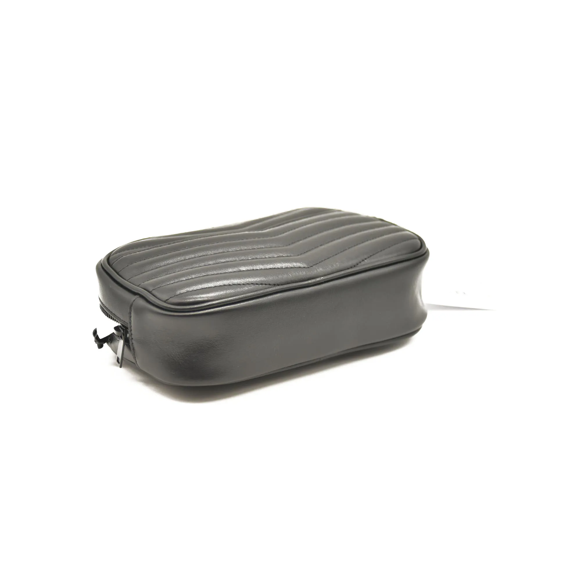 SAINT LAURENT  Grain De Poudre Matelasse Monochrome Monogram Mini Lou Camera Bag Black