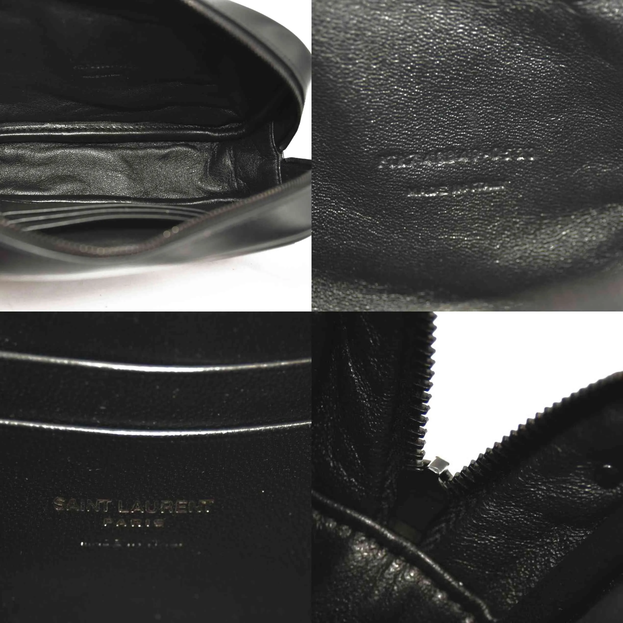 SAINT LAURENT  Grain De Poudre Matelasse Monochrome Monogram Mini Lou Camera Bag Black
