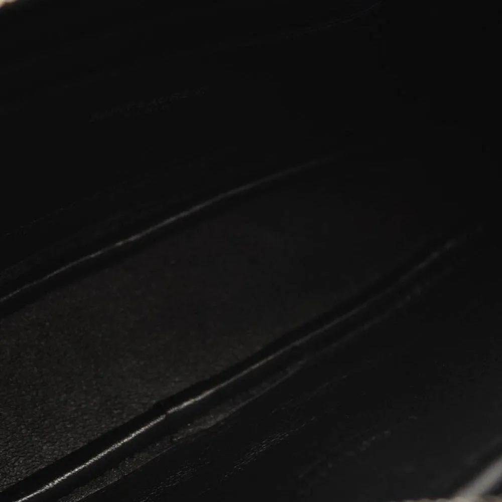 SAINT LAURENT Grain De Poudre Matelasse Monogram Mini Lou Camera Bag Black