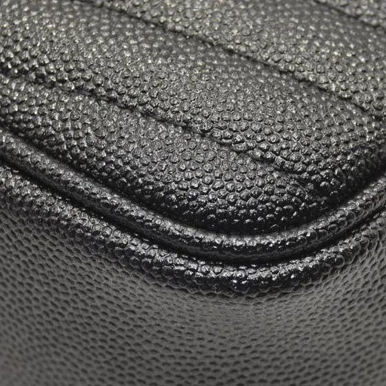 SAINT LAURENT Grain De Poudre Matelasse Monogram Mini Lou Camera Bag Black
