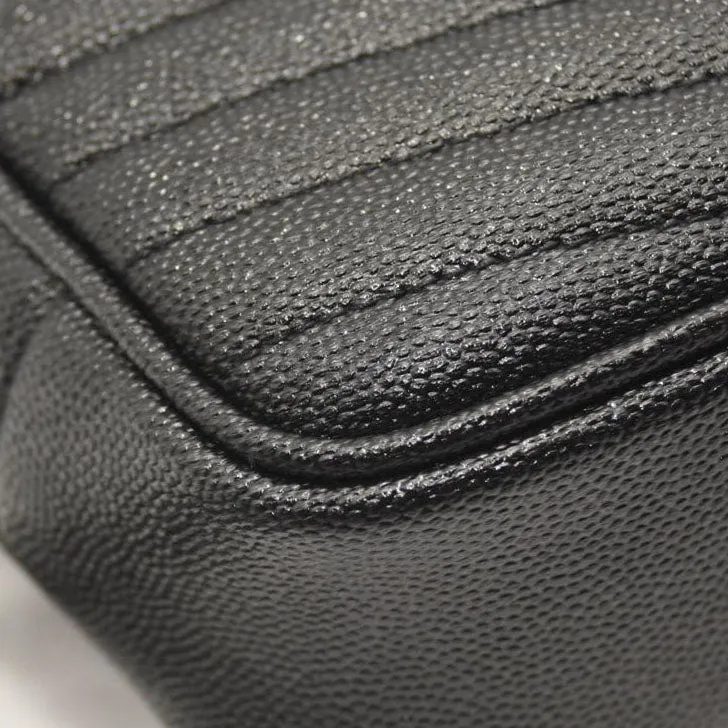 SAINT LAURENT Grain De Poudre Matelasse Monogram Mini Lou Camera Bag Black