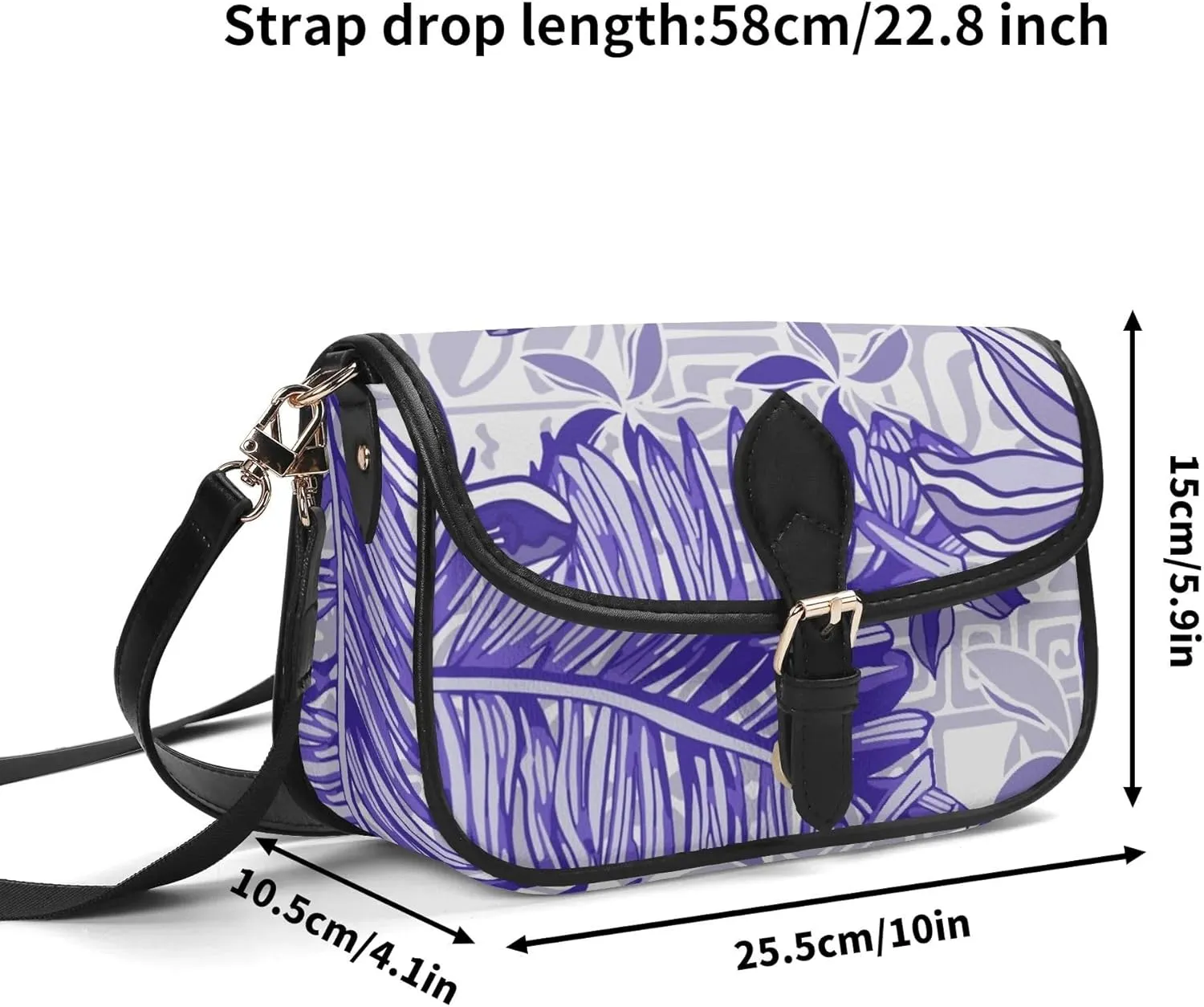 Samoa Hawaiian Tribal Design Floral Print Custom Crossbody Bag Polynesian Custom Women'S Crossbody Small Square Bag
