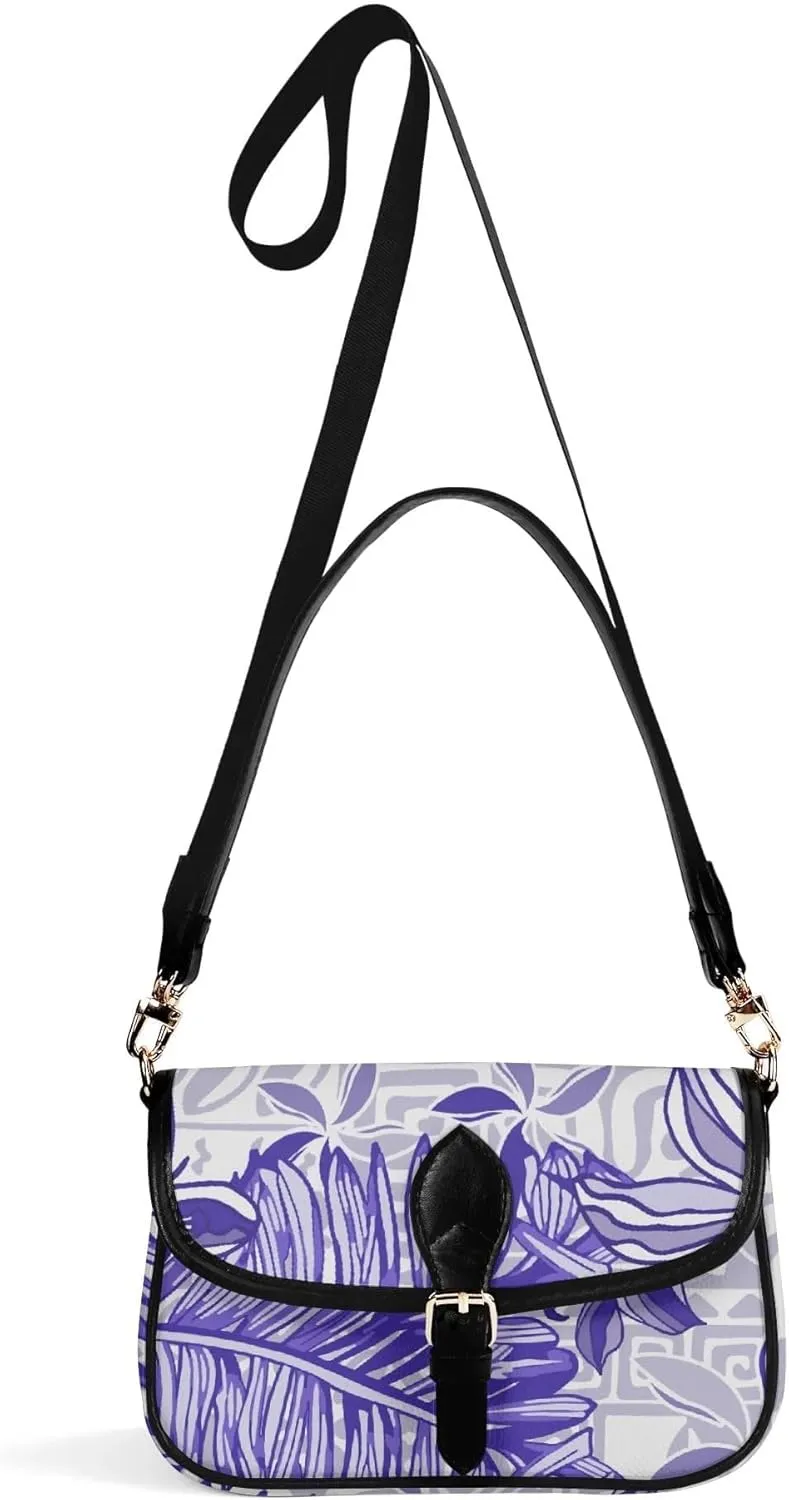 Samoa Hawaiian Tribal Design Floral Print Custom Crossbody Bag Polynesian Custom Women'S Crossbody Small Square Bag