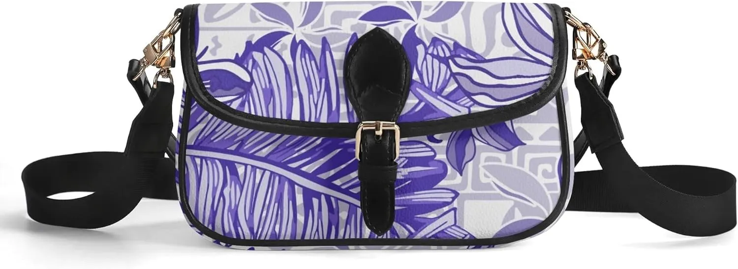 Samoa Hawaiian Tribal Design Floral Print Custom Crossbody Bag Polynesian Custom Women'S Crossbody Small Square Bag