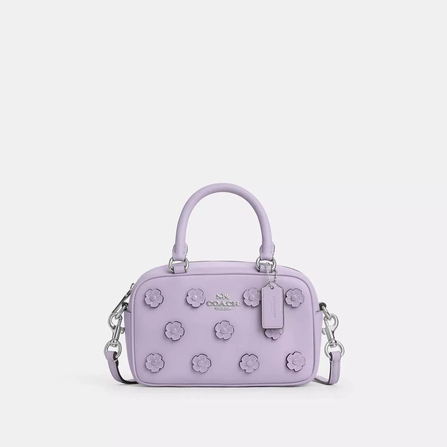 Satchel Crossbody Bag With Floral Applique