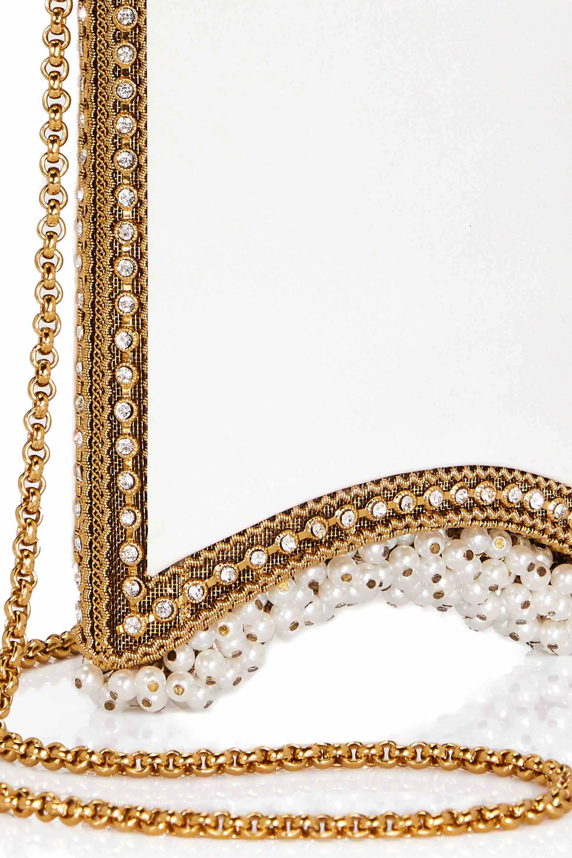 Satin Pearl Phone Bag | Bridal | Classic | Gold & Off-White