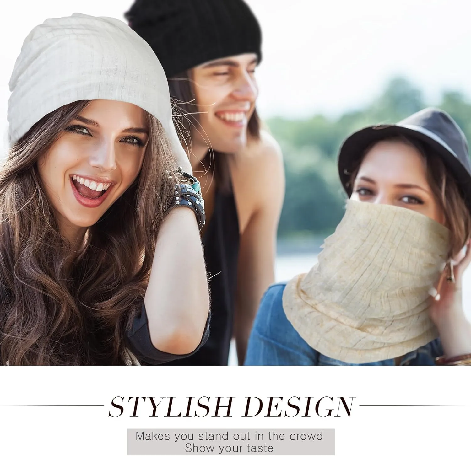 SATINIOR 5 Pieces Women's Slouchy Beanie Chemo Hat Stretch Cancer Head Wraps Sleep Head Scarf for Cancer Patient